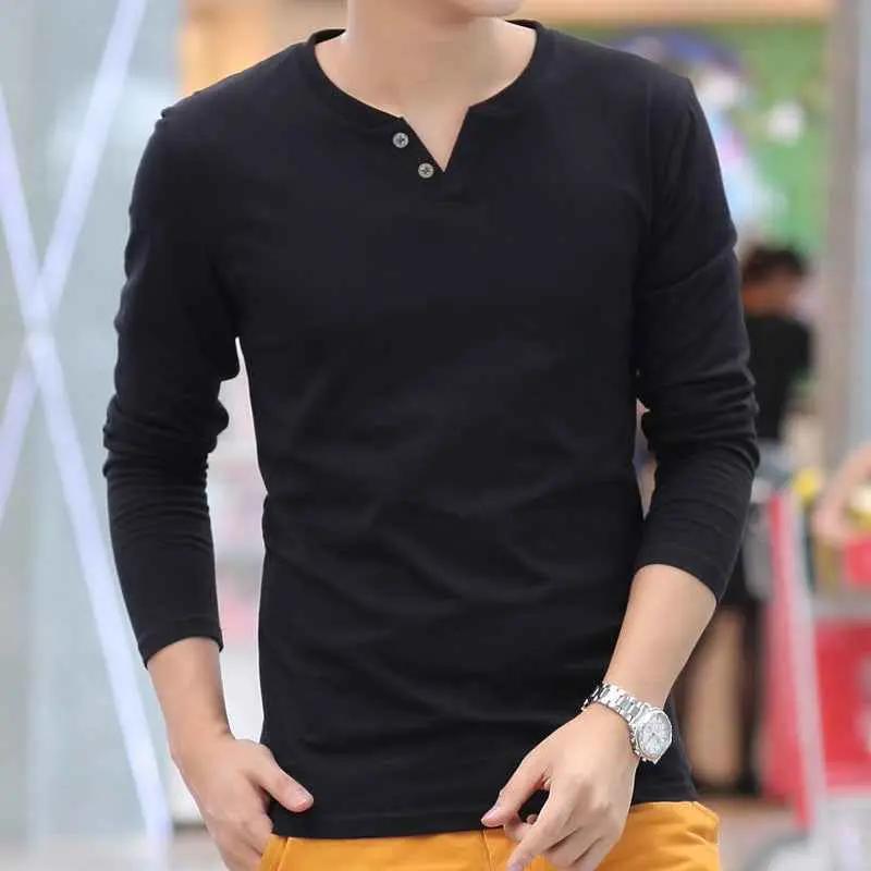 New Long Sleeve Autumn Linen T Shirts Male Casual Men Top - Luxovo.cc