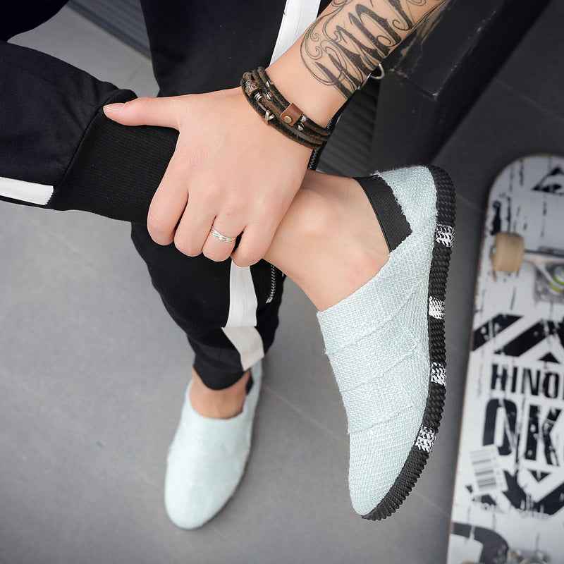 Spring And Summer Linen Canvas Shoes Men Korean Trend Casual Shoes Men - Luxovo.cc