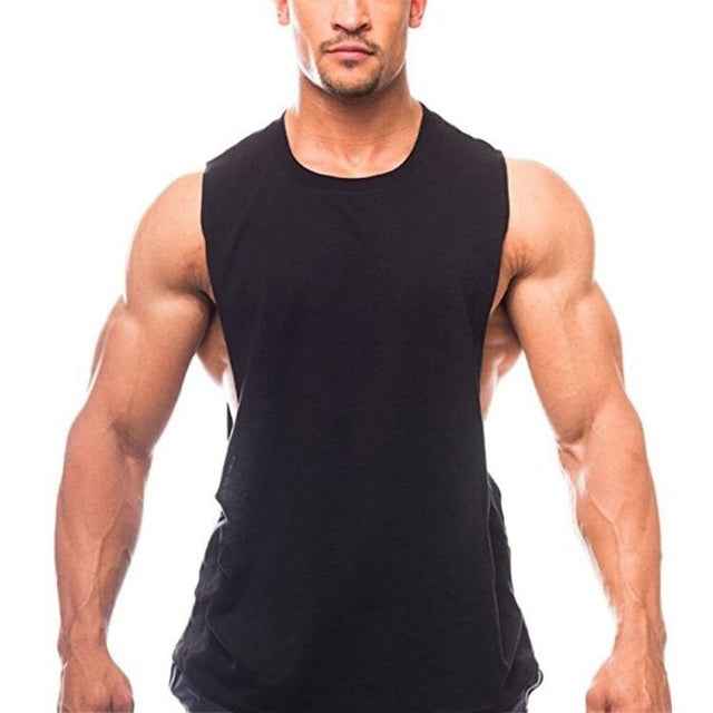 Brand New Plain Tank Top Men Bodybuilding Singlet Gyms Strin - Luxovo.cc