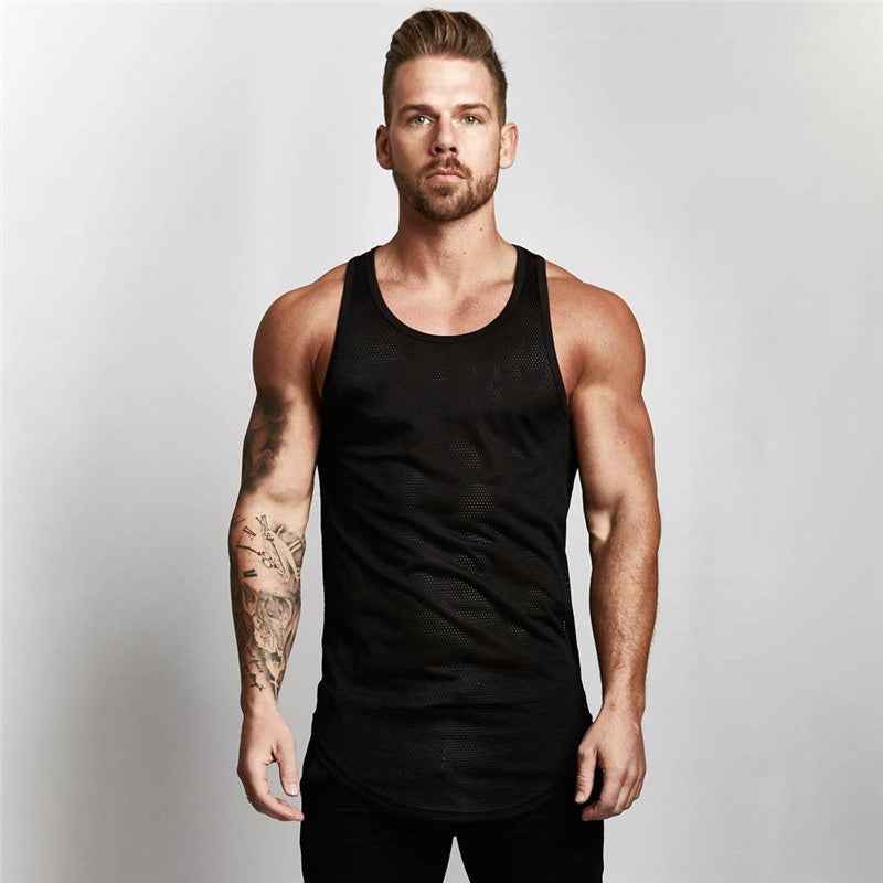 gym clothes tank top sportswear vest men - Luxovo.cc