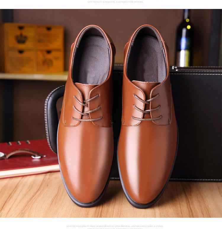 Daily pointed formal leather shoes - Luxovo.cc