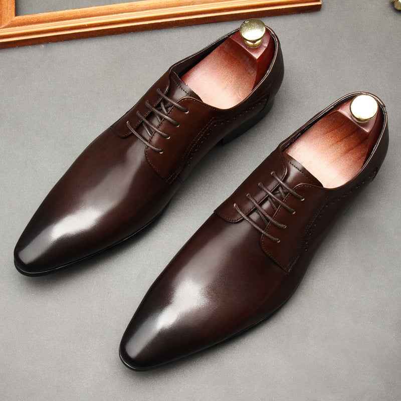 Men's Lace-up Formal Shoes Black Work - Luxovo.cc