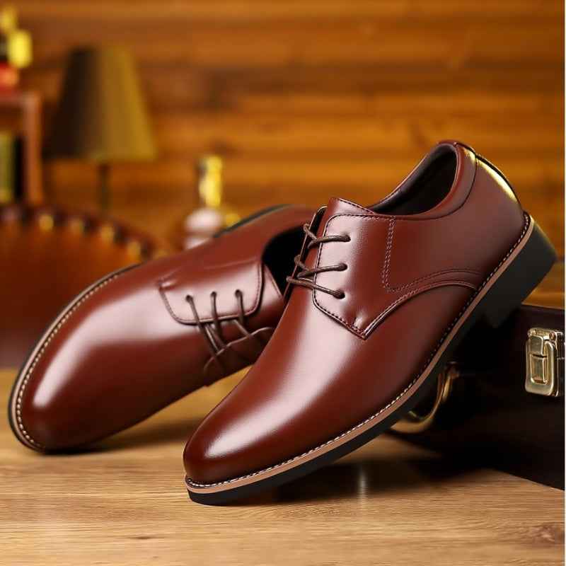 Plus Size Business Formal Wear Black Leather Shoes For Men - Luxovo.cc