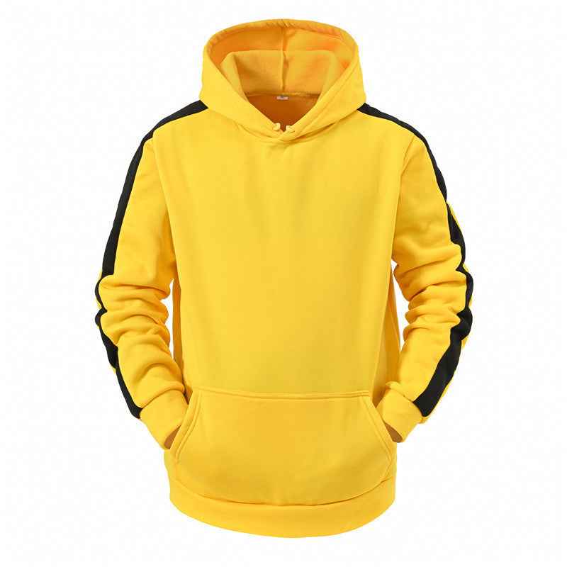 Men Casual Sweater Hooded Stitching Top - Luxovo.cc