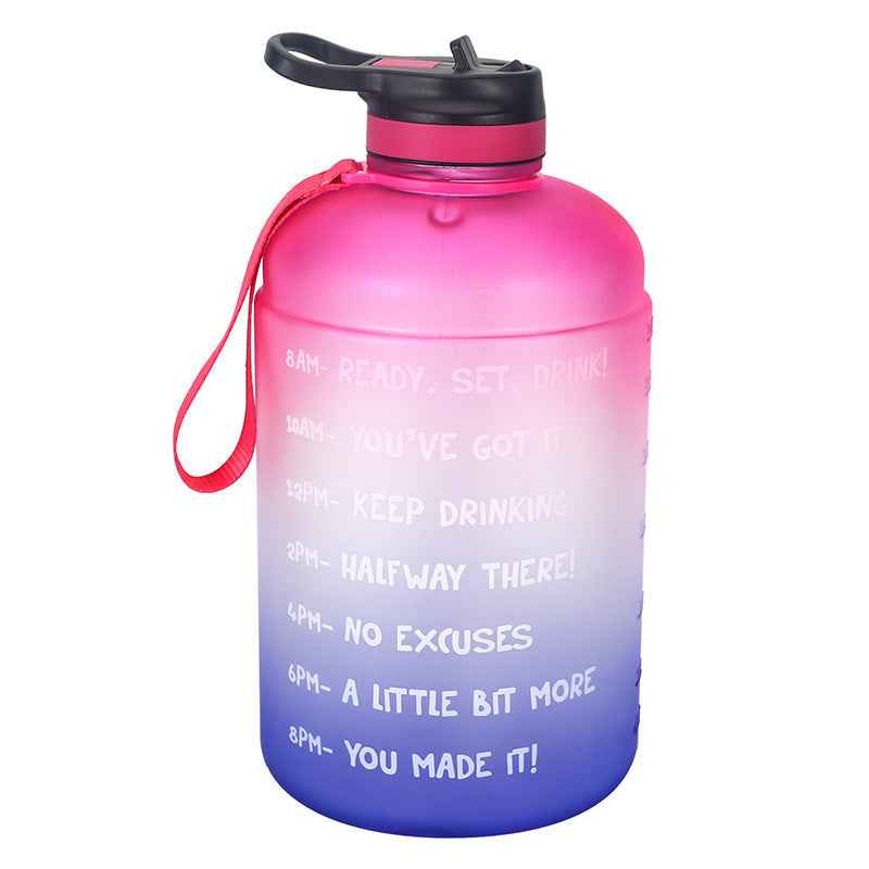 QuiFit Gallon Water Bottle with Straw Clear Plastic Drinking Bottles GYM Tool Jug BPA Free Sports Cup - Luxovo.cc