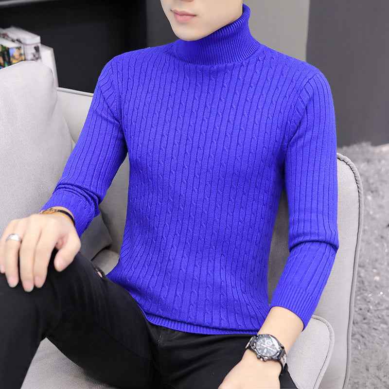 Slim-fit Sweater Men High Neck Bottoming T-shirt Sweater Men - Luxovo.cc