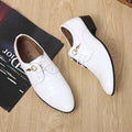 Formal Mens Dress Shoes Genuine Leather Black Luxury Wedding Shoes Men Flats Office Oxfords - Luxovo.cc