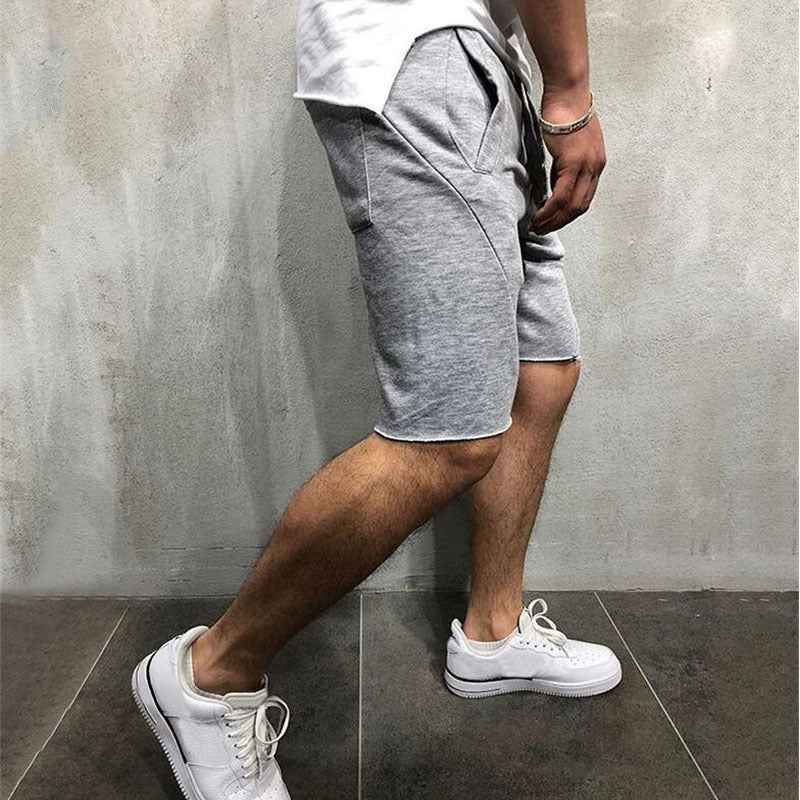 summer mens gym sports sport grey shorts for men - Luxovo.cc
