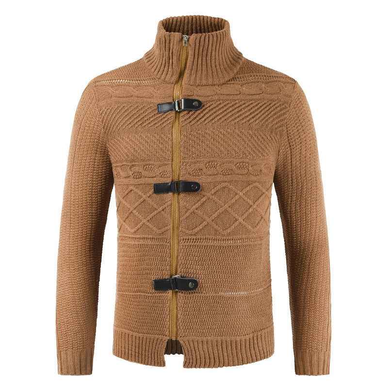 Men's zipper cardigan sweater men - Luxovo.cc