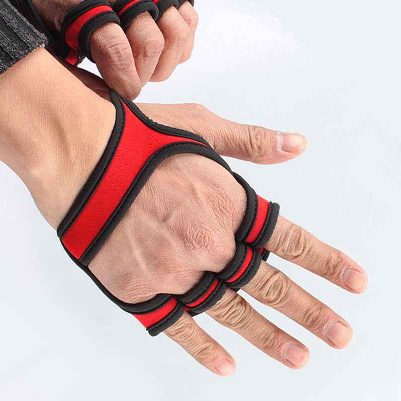 Fitness weightlifting anti-skid riding hard pull half finger gloves - Luxovo.cc