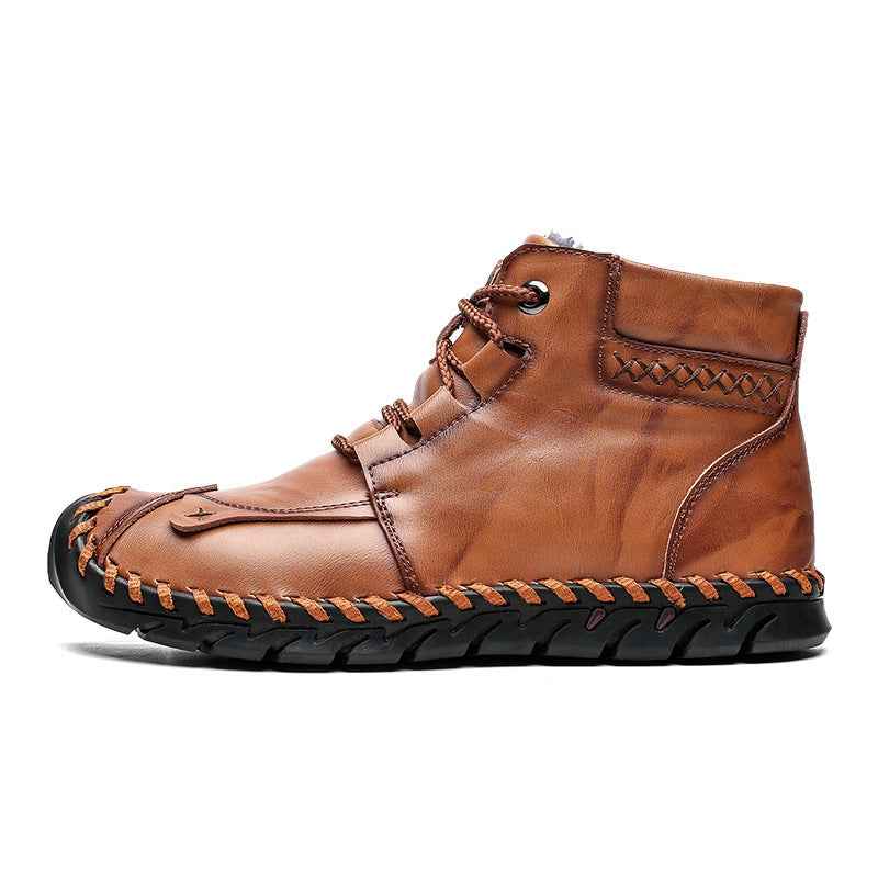 Leather shoes leather men casual shoes - Luxovo.cc