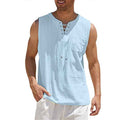 Summer Tank Vest Men Shirt Collar Tie Short Sleeve T-Shirt - Luxovo.cc
