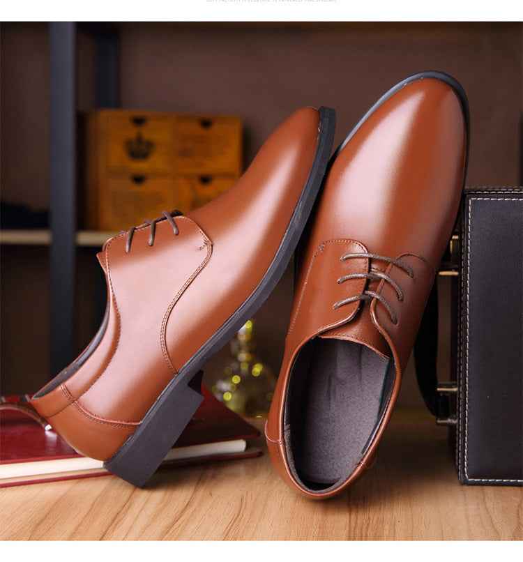 Daily pointed formal leather shoes - Luxovo.cc