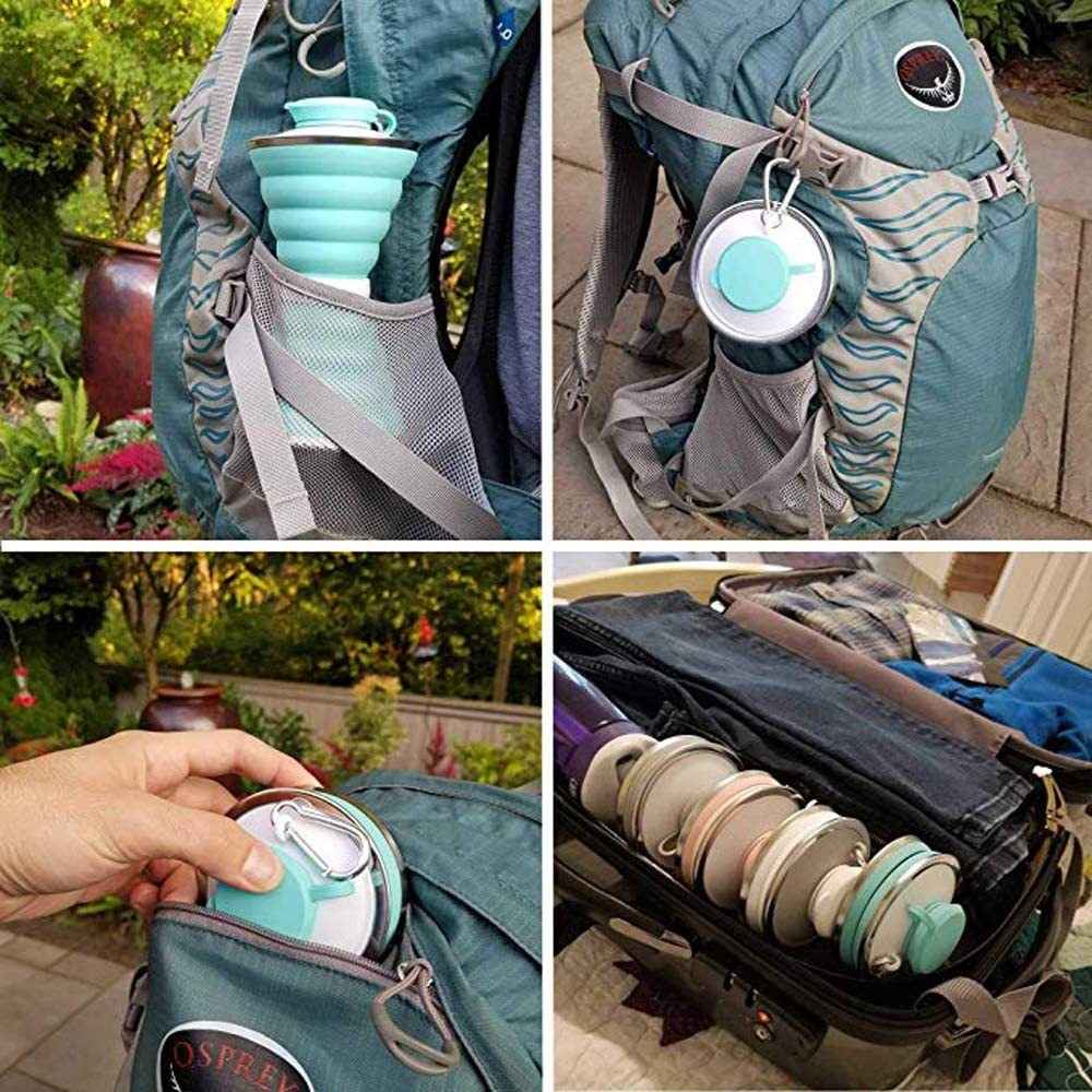 500ML Silicone Water Bottle Cup Foldable Leak Proof Portable Sports Travel Water Bottles For Outdoor Travel Gym Hiking Reuseable Kitchen Gadgets - Luxovo.cc