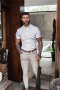 New Summer Shirt  Fitness Clothing Cotton Tops Short Sleeve Sports Shirts Brand Mens Short Cool Casual Fashion Breathable Shirt - Luxovo.cc