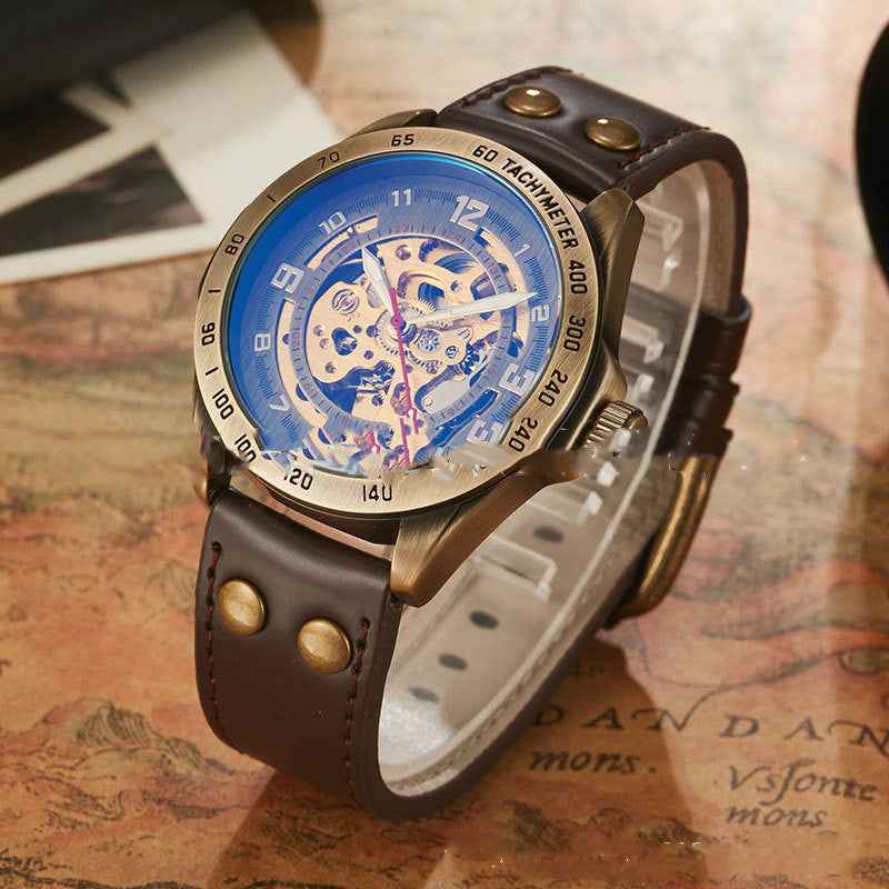 Watch automatic skeleton mechanical watch - Luxovo.cc