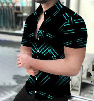 Digital Printed Lapel Shirt For Men - Luxovo.cc