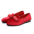 Leather Shoes Korean Style Peas Shoes Personality Suede Bow Tide Shoes Men - Luxovo.cc