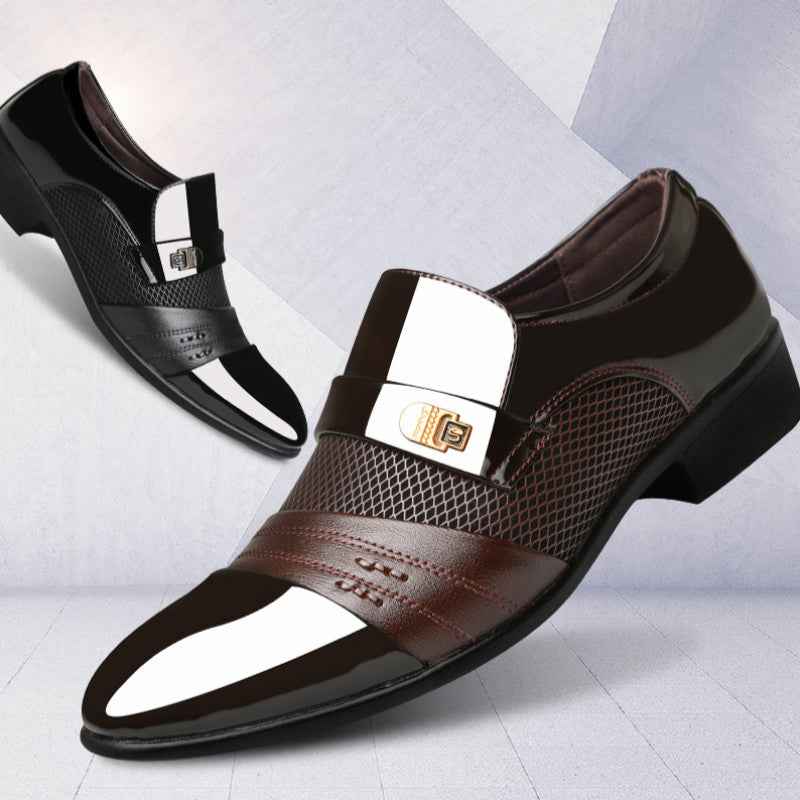 Business Formal Youth British Leather Shoes - Luxovo.cc