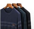 Men Round Neck Fashion Pullover Sweater - Luxovo.cc