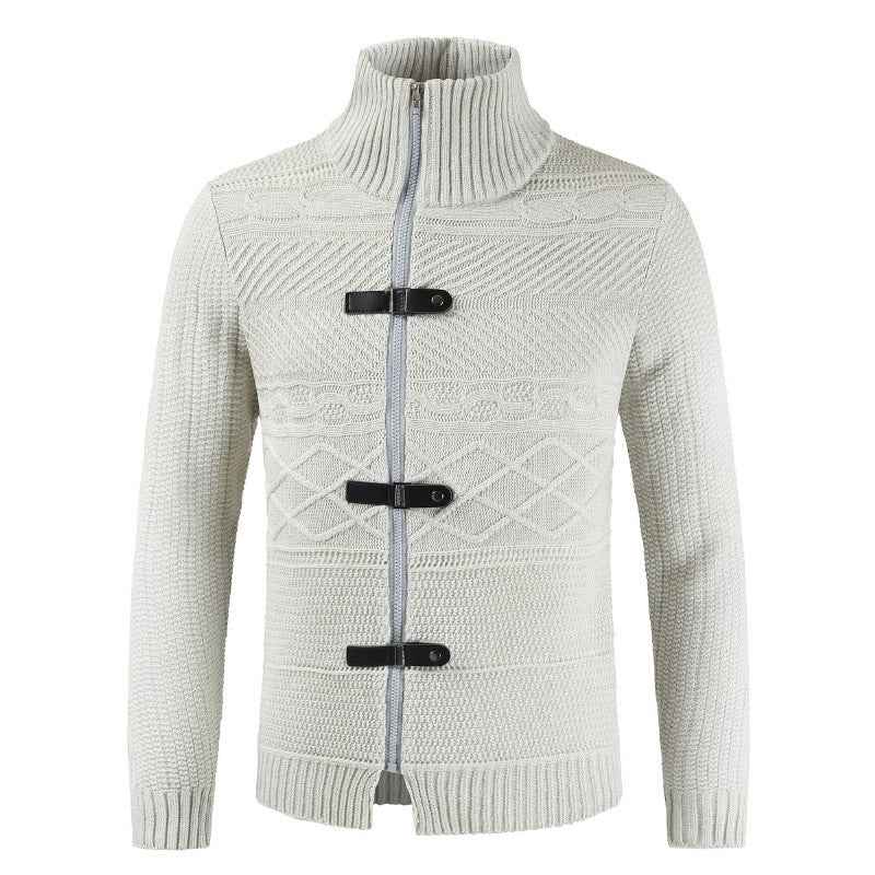 Men's zipper cardigan sweater men - Luxovo.cc