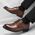 Men's Retro Formal Business Pointed Leather Shoes - Luxovo.cc