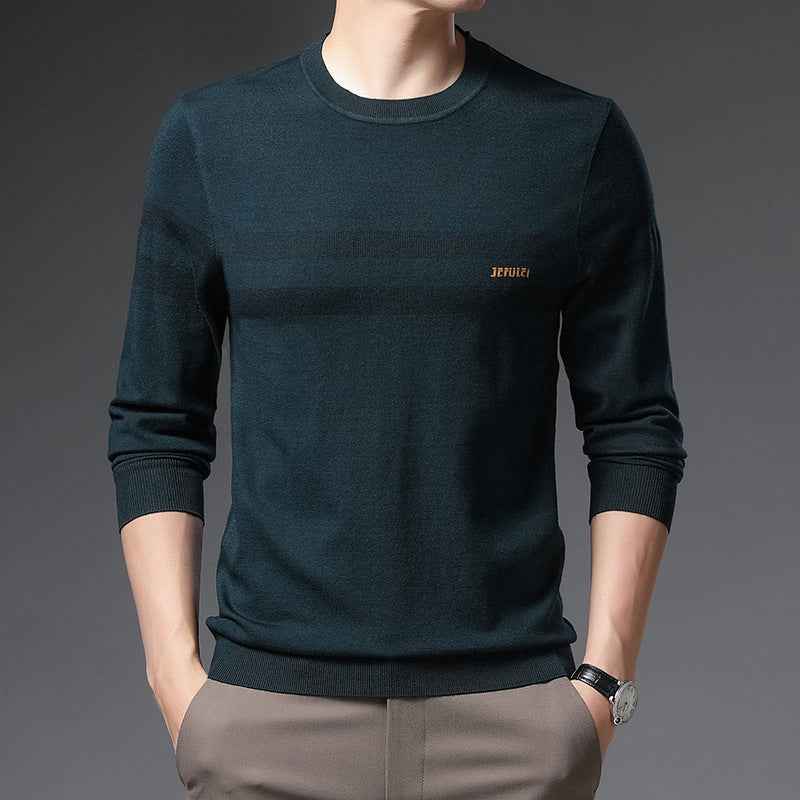 Men Round Neck Fashion Pullover Sweater - Luxovo.cc