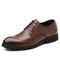 Men's Retro Formal Business Pointed Leather Shoes - Luxovo.cc