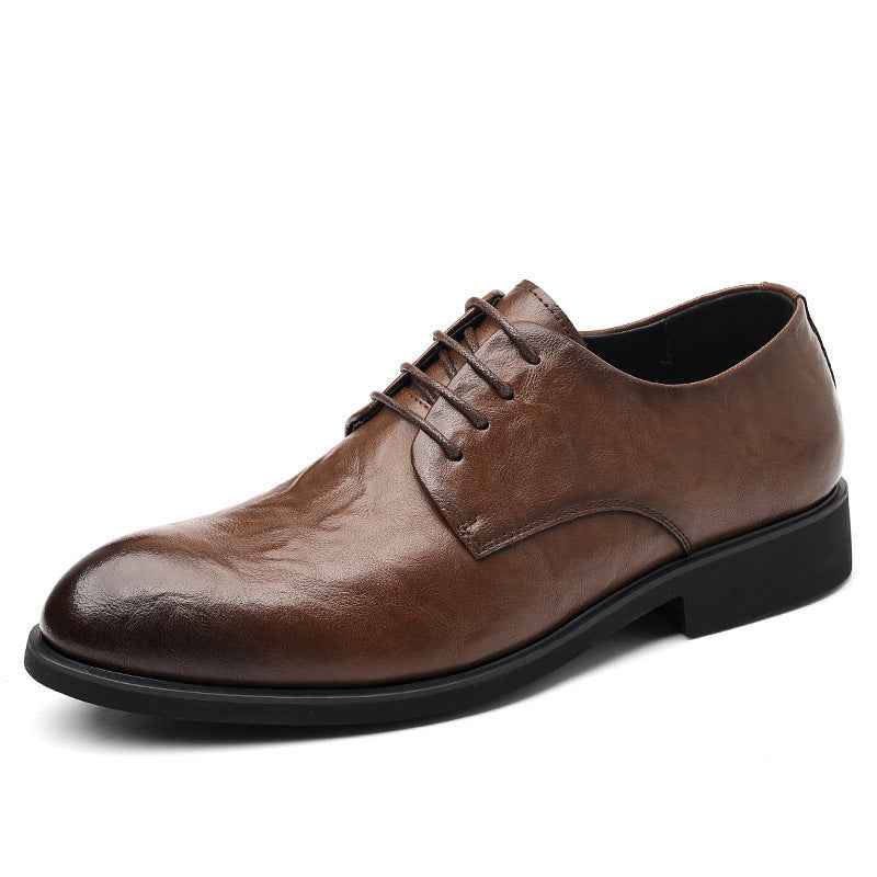 Men's Retro Formal Business Pointed Leather Shoes - Luxovo.cc