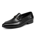 Horsebit Leather Shoes Round Toe Casual Shoes Men - Luxovo.cc