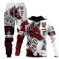3D Wolf Print Tracksuit Men Sportswear Hooded Sweatsuit Two Piece Outdoors Running Fitness Mens Clothing Jogging Set - Luxovo.cc