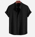 Short Sleeve Loose Shirt Top Summer Mens Clothing - Luxovo.cc