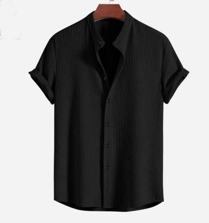 Short Sleeve Loose Shirt Top Summer Mens Clothing - Luxovo.cc