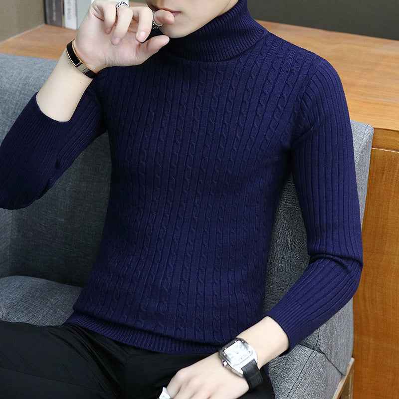 Slim-fit Sweater Men High Neck Bottoming T-shirt Sweater Men - Luxovo.cc