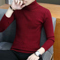Slim-fit Sweater Men High Neck Bottoming T-shirt Sweater Men - Luxovo.cc
