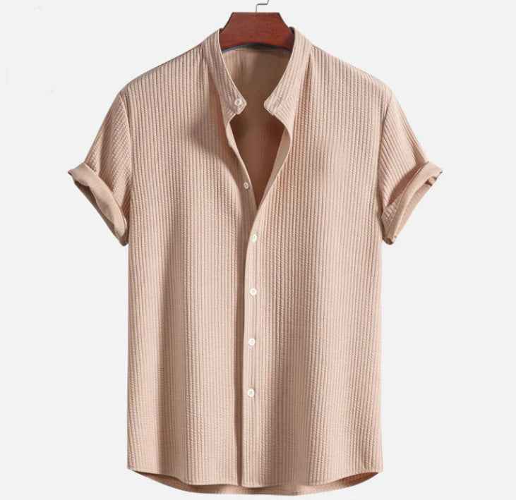 Short Sleeve Loose Shirt Top Summer Mens Clothing - Luxovo.cc