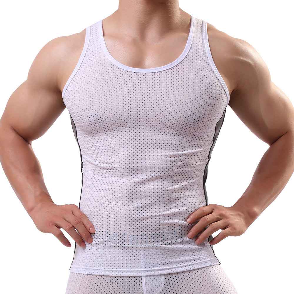 Men's Sports Vest Tank Tops Fitness Mesh Breathable - Luxovo.cc