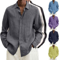 Long Sleeve Lapel Shirt Men's Loose Button Cardigan Sshirt Top Mens Clothing - Luxovo.cc