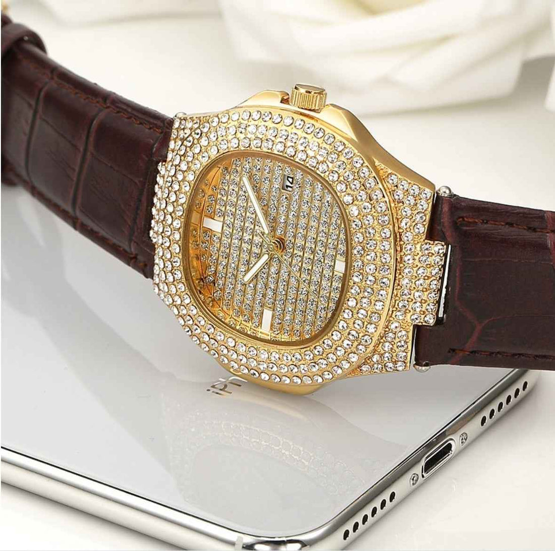 Quartz Diamond Watch Belt watch - Luxovo.cc