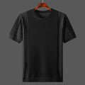 Men's Knitted Round Neck Short Sleeve T-shirt