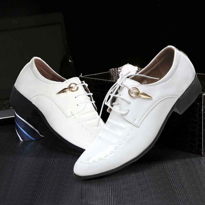 Formal Mens Dress Shoes Genuine Leather Black Luxury Wedding Shoes Men Flats Office Oxfords - Luxovo.cc