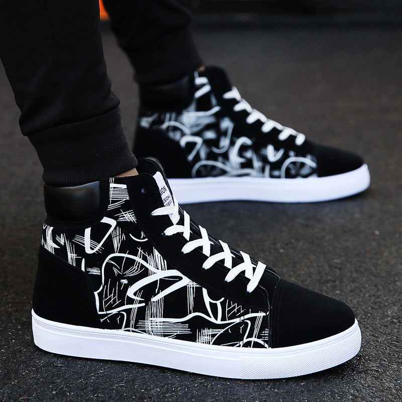 Spring high top shoes Korean Edition men''s shoes - Luxovo.cc