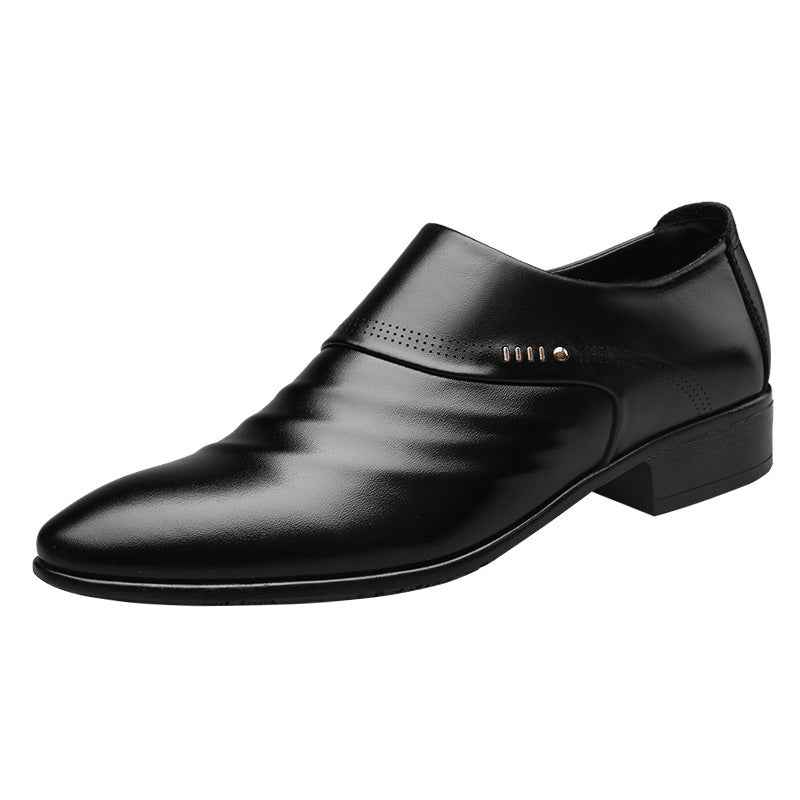 Casual pointed toe shoes men leather shoes men - Luxovo.cc