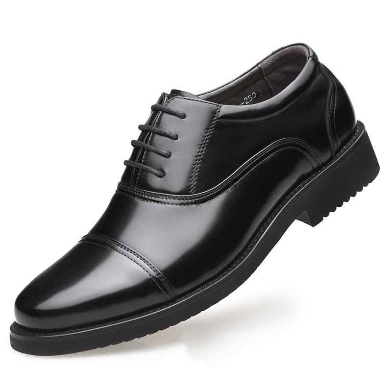 Black Business Formal Men's Leather Shoes - Luxovo.cc