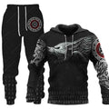 3D Wolf Print Tracksuit Men Sportswear Hooded Sweatsuit Two Piece Outdoors Running Fitness Mens Clothing Jogging Set - Luxovo.cc