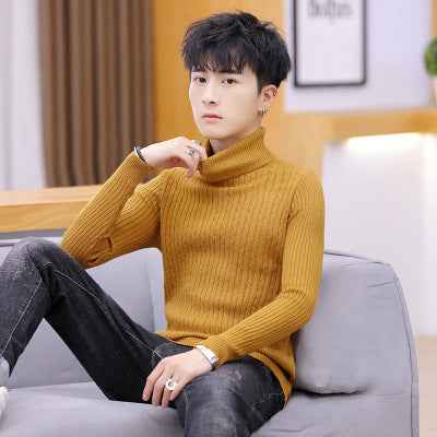 Slim-fit Sweater Men High Neck Bottoming T-shirt Sweater Men - Luxovo.cc