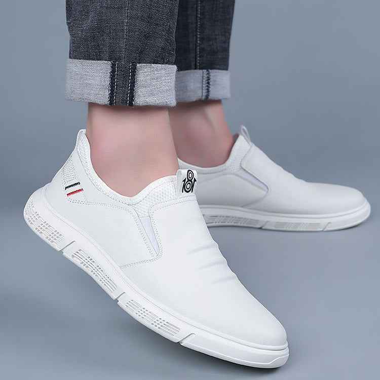 Men Shoes Black White Flats Walking Shoes - Luxovo.cc
