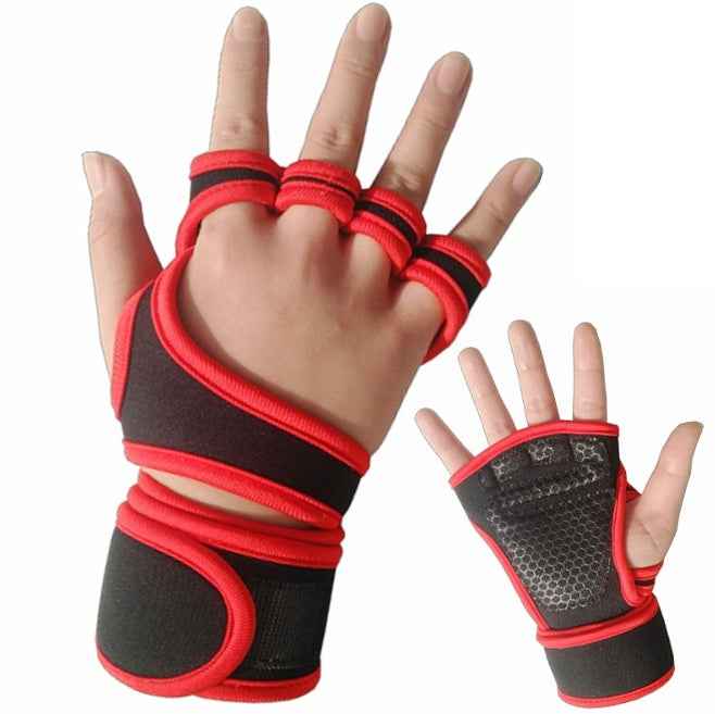Fitness weightlifting anti-skid riding hard pull half finger gloves - Luxovo.cc