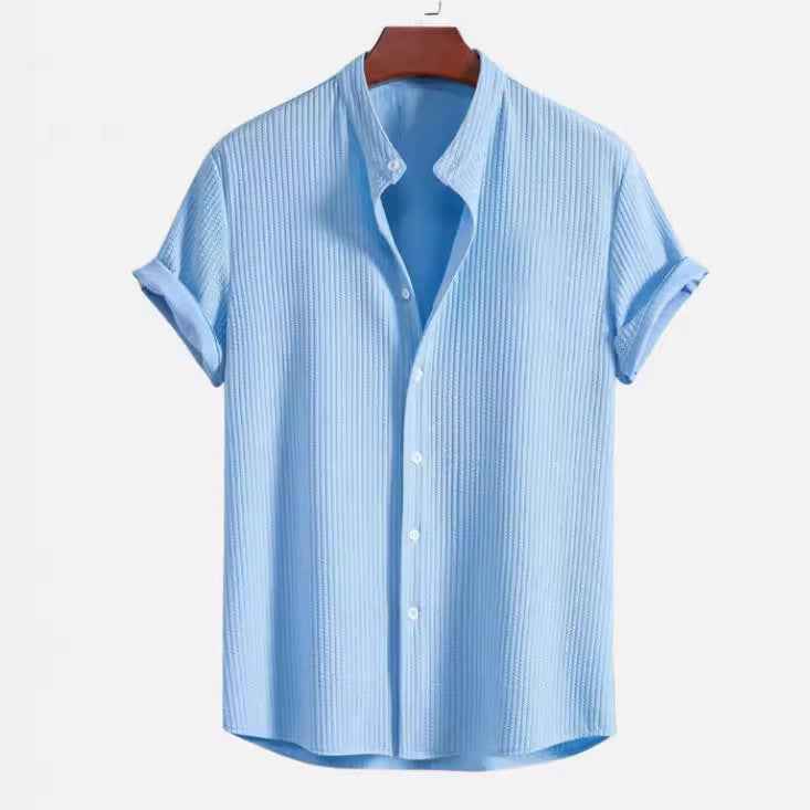 Short Sleeve Loose Shirt Top Summer Mens Clothing - Luxovo.cc