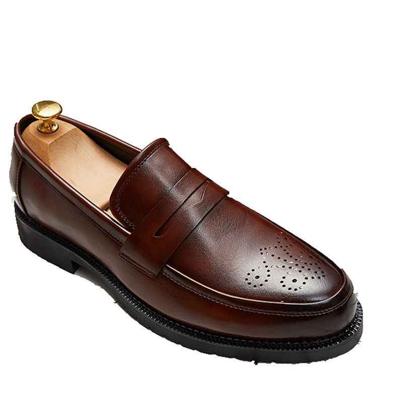 British business men's formal leather shoes - Luxovo.cc